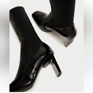 Zara patent boots